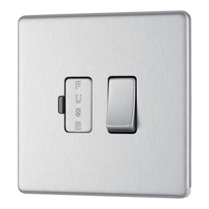 BG FBS50 Screwless Flat Plate Stainless Steel Switched 13A Fused Connection Unit