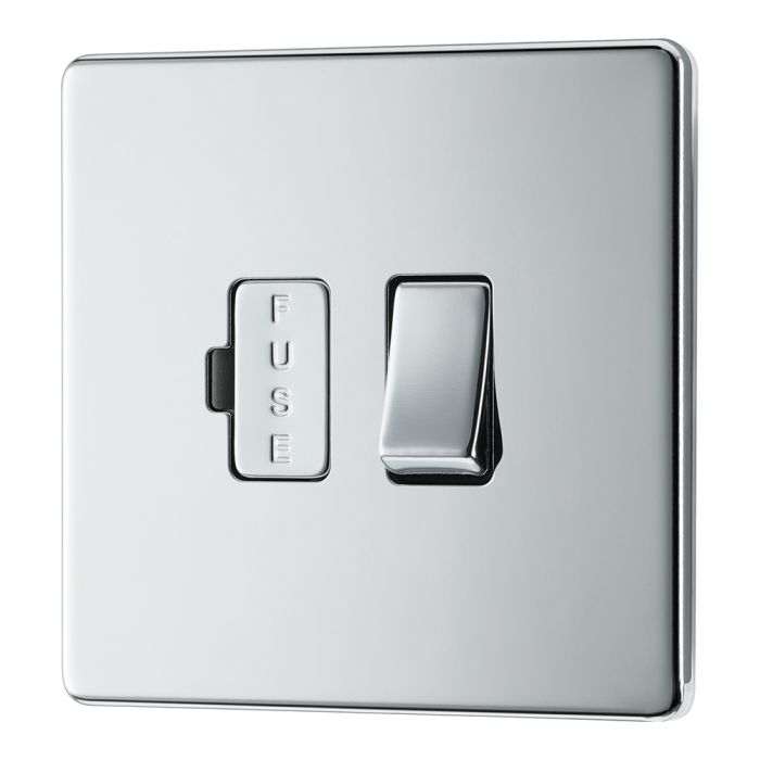 BG FPC50 Screwless Flat Plate Polished Chrome Switched 13A Fused Connection Unit