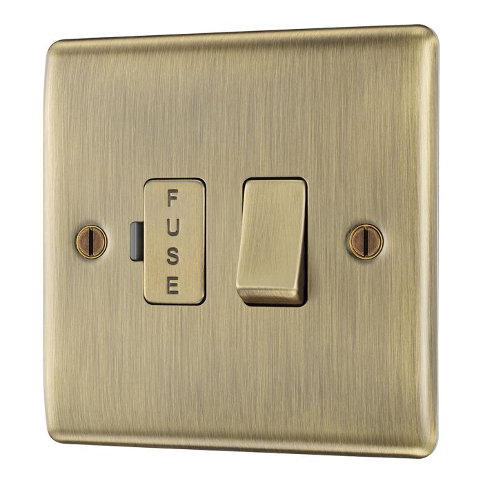 BG NAB50 Antique Brass Switched 13A Fused Connection Unit