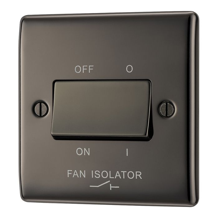 BG NBN15 Black Nickel Triple Pole Fan Isolator Switch 10A