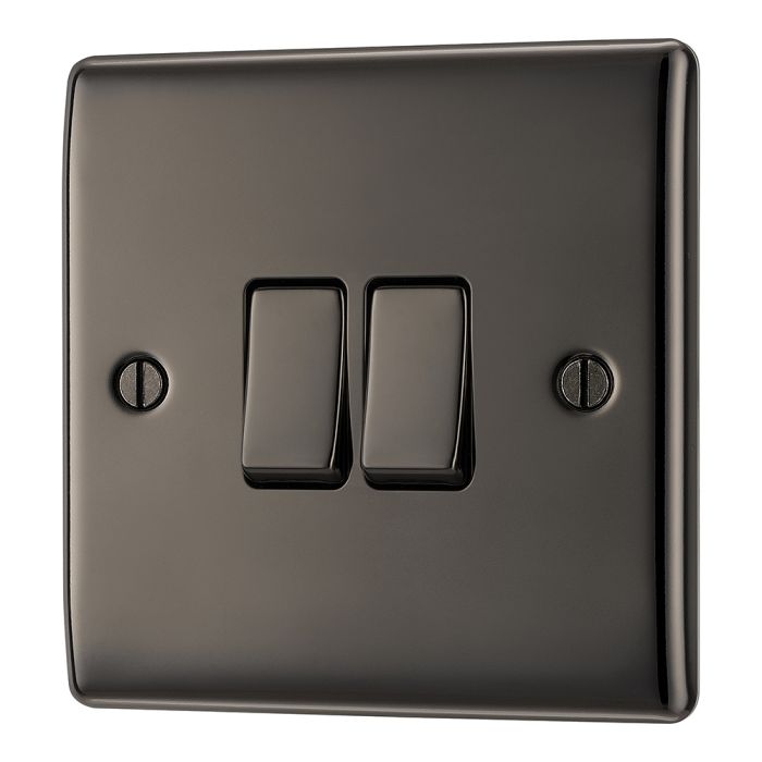 BG NBN42 Black Nickel Double Switch 10A 2 Way