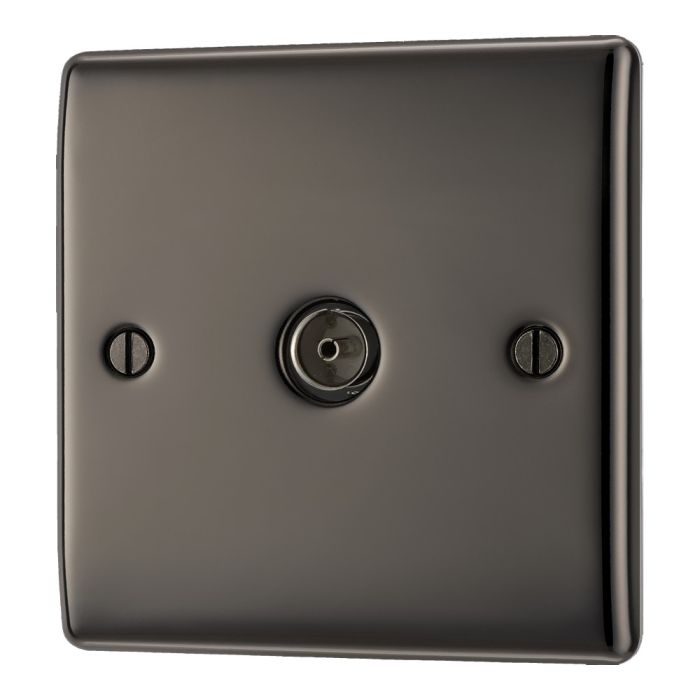 BG NBN60 Black Nickel Single Socket TV/FM Co-axial Aerial Connection