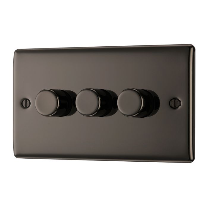 BG NBN83 Black Nickel Triple Intelligent LED 2 Way Dimmer Switch 