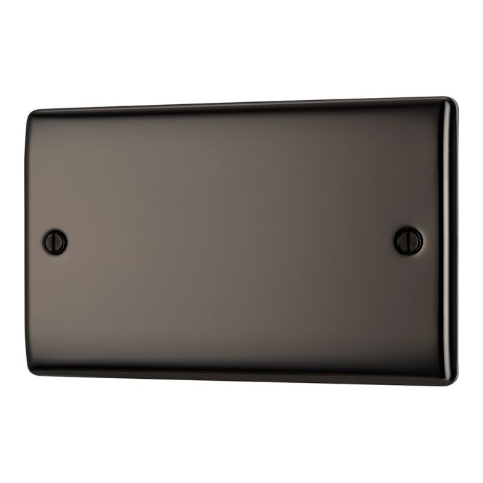 BG NBN95 Black Nickel Double Blank Plate