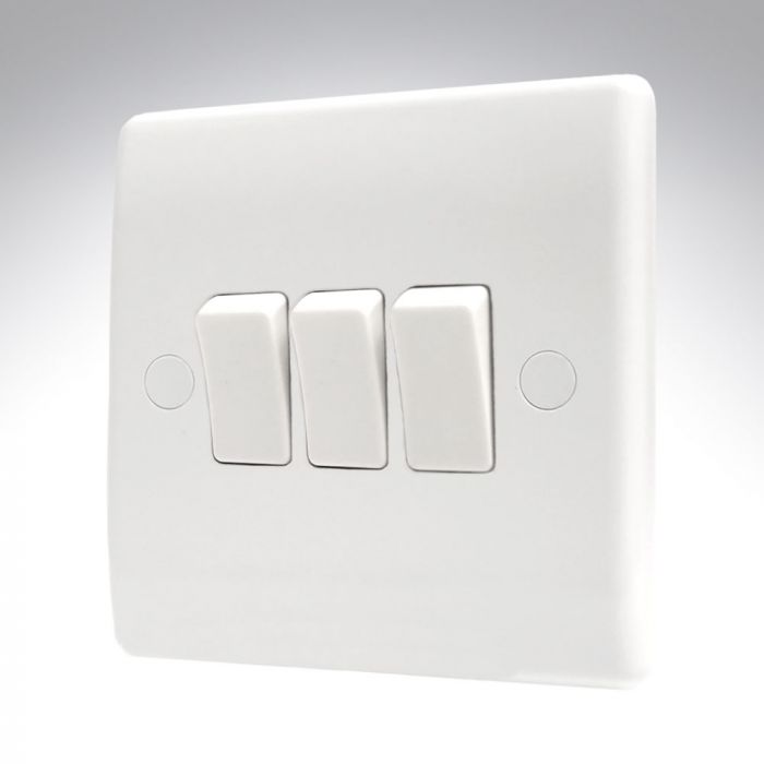 BG 843 3 Gang 2 Way Light Switch 10a