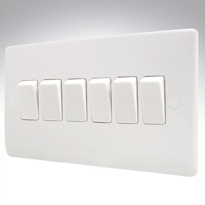 BG 846 6 Gang 2 Way Light Switch 10a