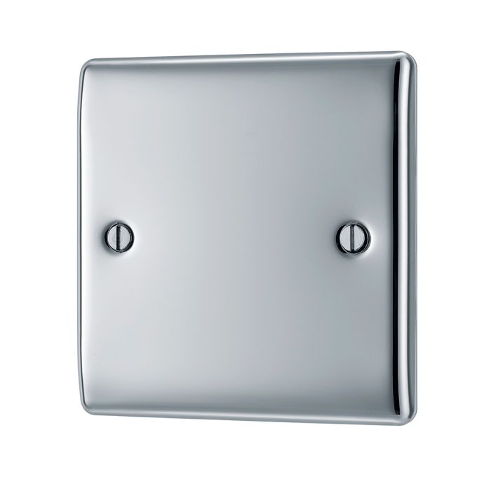 BG NPC94 Polished Chrome Single Blank Plate