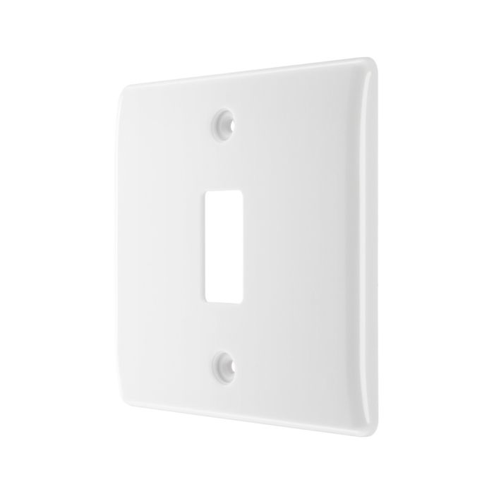 BG R81 1 Gang Single Grid Front Plate White