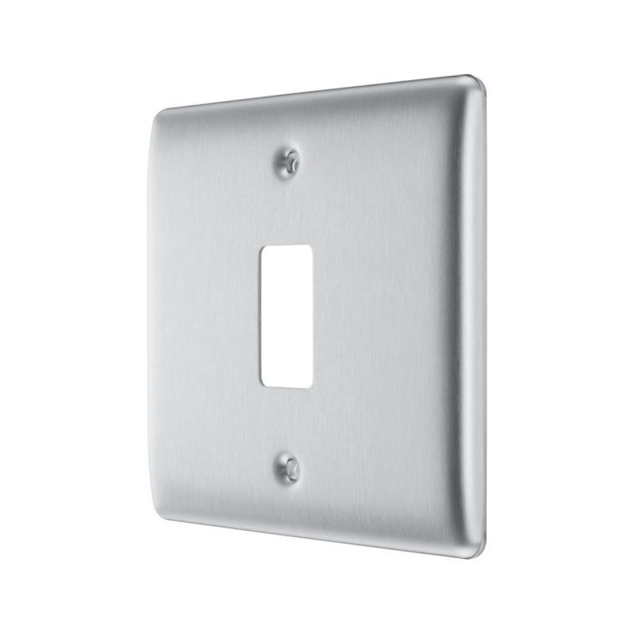 BG RNBS1 1 Gang Single Grid Front Plate Stainless Steel