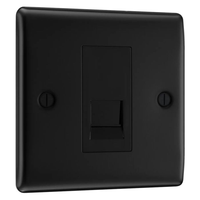 BG NFBBTM1 Matt Black Single Master Telephone Socket