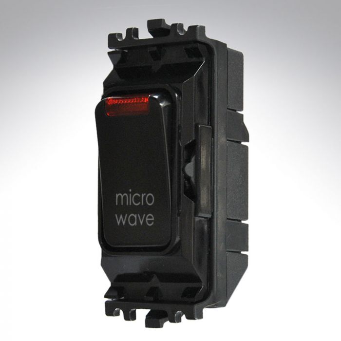 MK K4896NMWBLK Black Grid Switch + Neon 20A Microwave