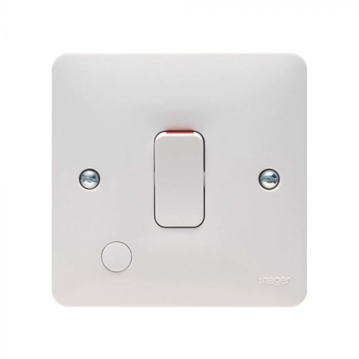 Hager Sollysta WMDP84FO 20A Double Pole Switch with Flex Outlet