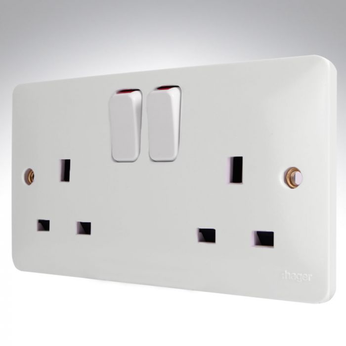 Hager Sollysta WMSS82 Switched Double Socket