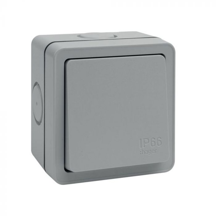 Hager Sollysta WXPPS12 IP66 10A 1 Gang 2 Way Switch