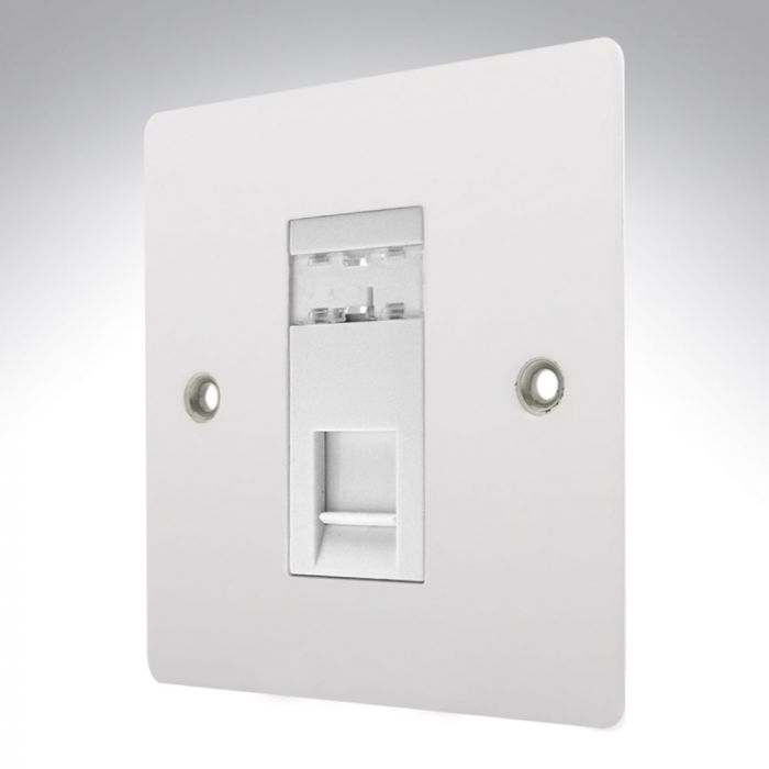 Hamilton 8MWJ45W Matt White RJ45 CAT 5E Outlet-Unshielded