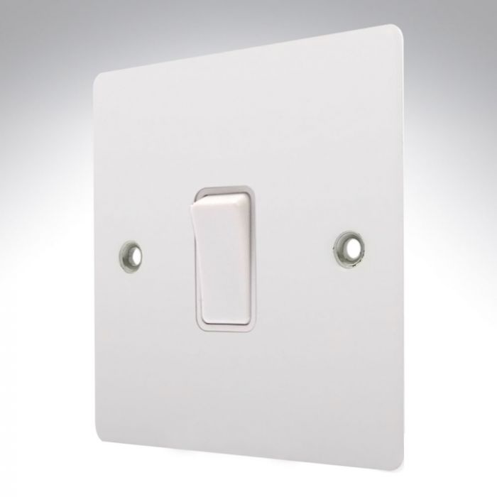 Hamilton 8MWR21WH-W Matt White 10A 1 Gang Light Switch