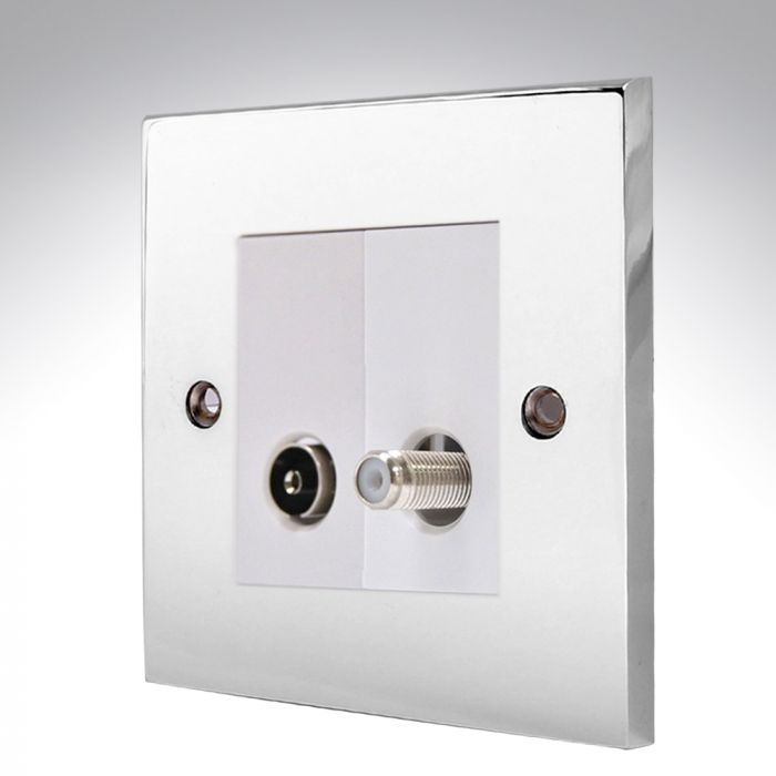 Hamilton 95TVSATW Polished Chrome TV/Satellite Socket