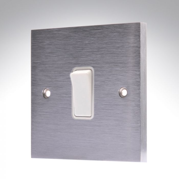 Hamilton 96R21WH-W Satin Chrome Light Switch 1 Gang 10A