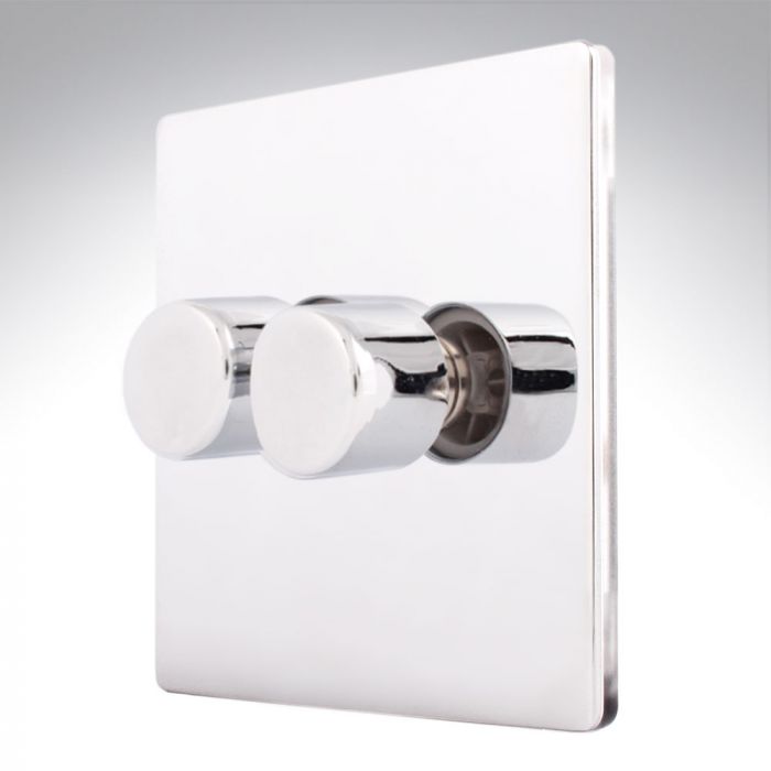 Hamilton 87C2X40 CFX Polished Chrome Dimmer 2 Gang 400W