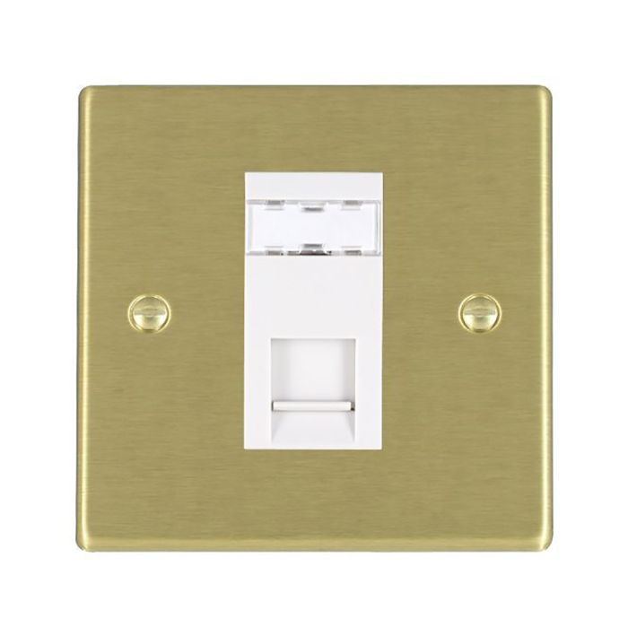 Hamilton 72J45W Satin Brass 1 module RJ45 CAT5E unshielded data socket