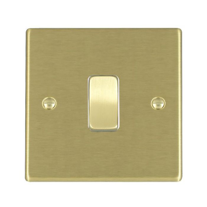 Hamilton 72R21SB-W Satin Brass 10A single 2 way light switch