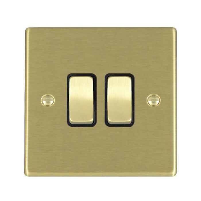 Hamilton 72R22SB-B Satin Brass 10A double 2 way light switch