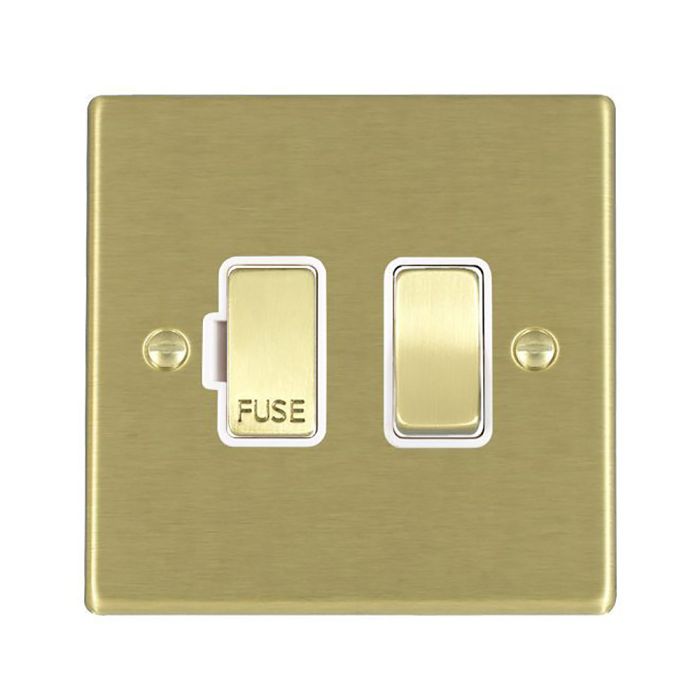 Hamilton 72SPSB-W Satin Brass 13A switched fused spur