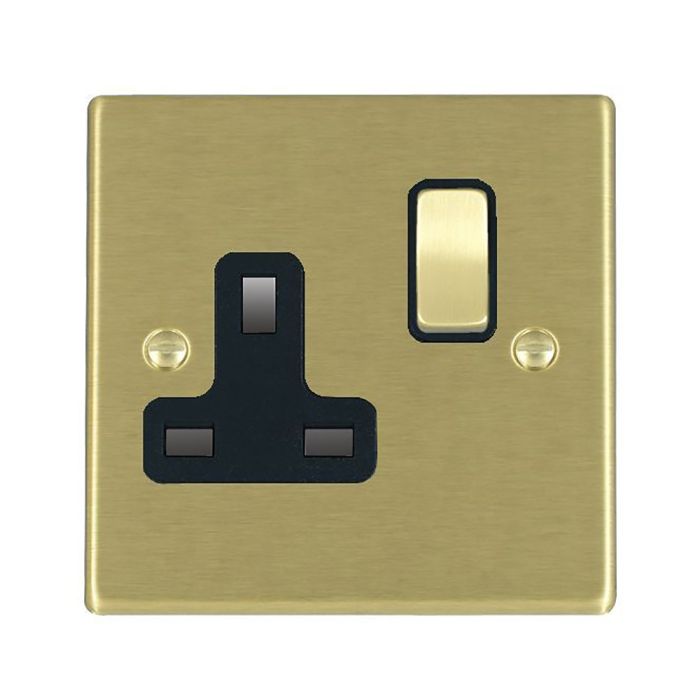 Hamilton 72SS1SB-B Satin Brass 13A single switched socket