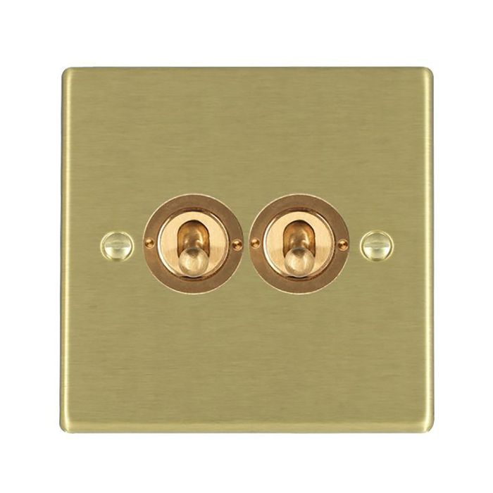 Hamilton 72T22 Satin Brass 20A double toggle light switch 2 way