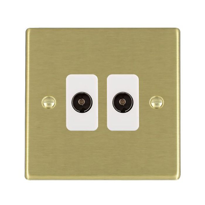 Hamilton 72TVW Satin Brass non-isolated TV socket