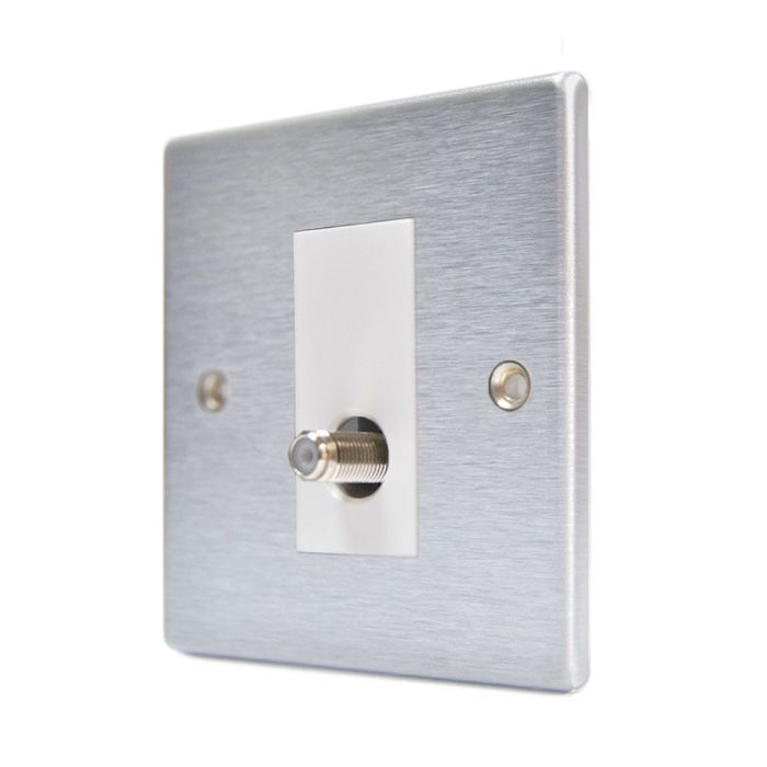 Hamilton 76SATNW Satin Chrome non-isolated satellite socket