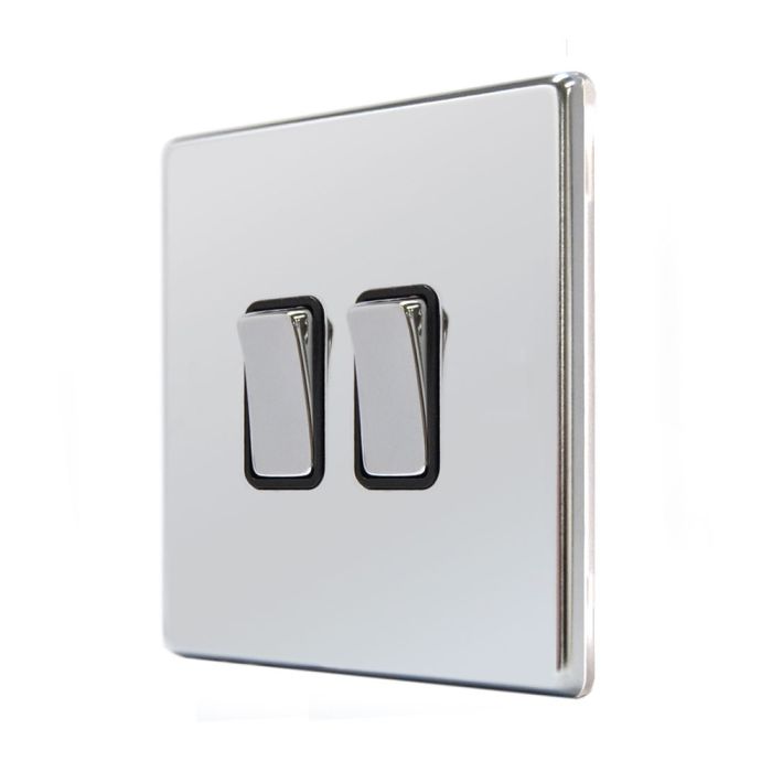 Hamilton 77CR22BC-B CFX Polished Chrome 10A double 2 way light switch