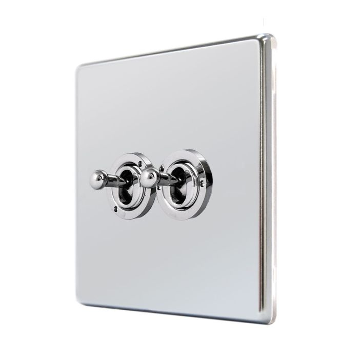 Hamilton 77CT22 CFX Polished Chrome 20A double toggle light switch 2 way