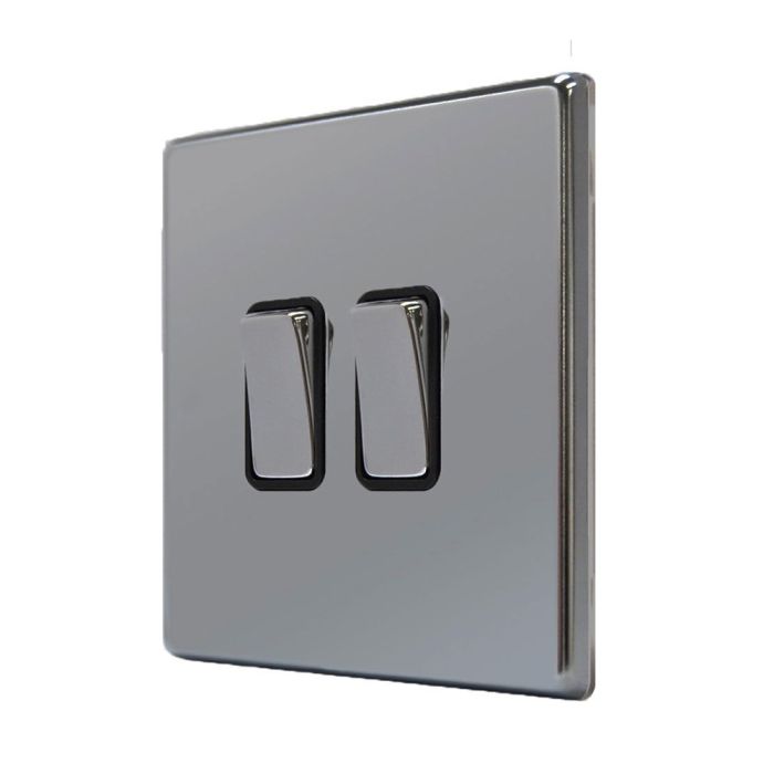 Hamilton 78CR22BK-B CFX Black Nickel 10A double 2 way light switch