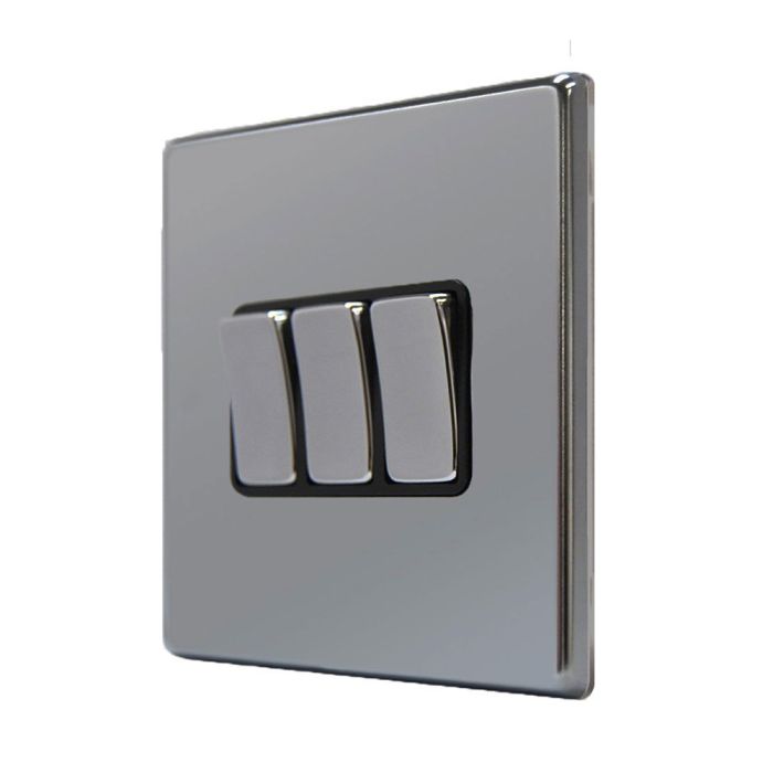 Hamilton 78CR23BK-B CFX Black Nickel 10A triple 2 way light switch