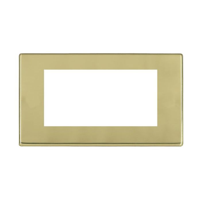 Hamilton 7G21EURO4 G2 Polished Brass 4 module Euro plate