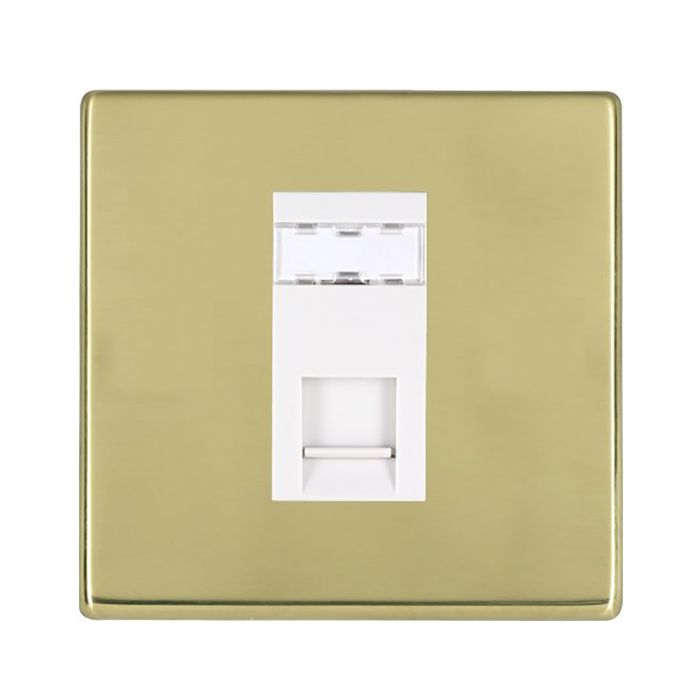 Hamilton 7G21J45-C6W G2 Polished Brass 1 module RJ45 CAT6E unshielded data socket