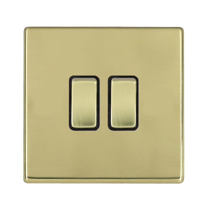 Hamilton 7G21R22PB-B G2 Polished Brass 10A double 2 way light switch