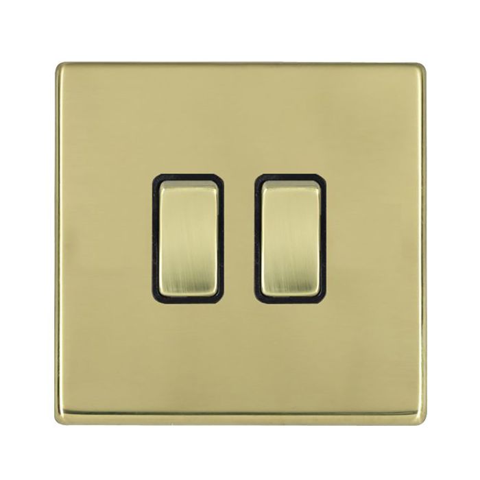 Hamilton 7G21R32PB-B G2 Polished Brass 10A double intermediate light switch