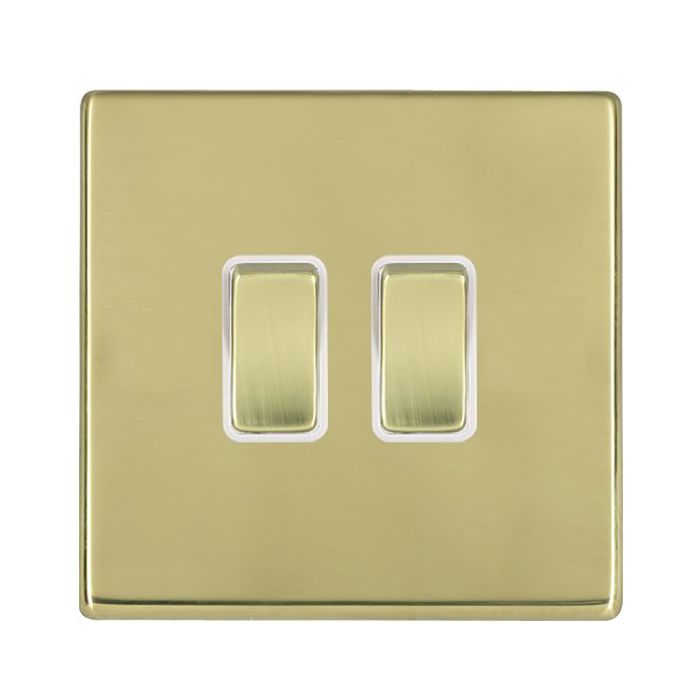 Hamilton 7G21R32PB-W G2 Polished Brass 10A double intermediate light switch