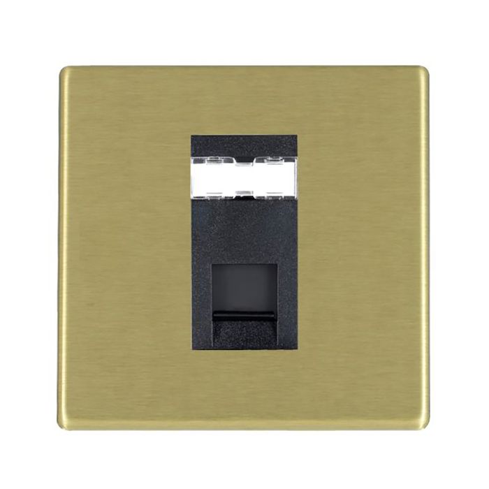 Hamilton 7G22J45-C6B G2 Satin Brass 1 module RJ45 CAT6E unshielded data socket