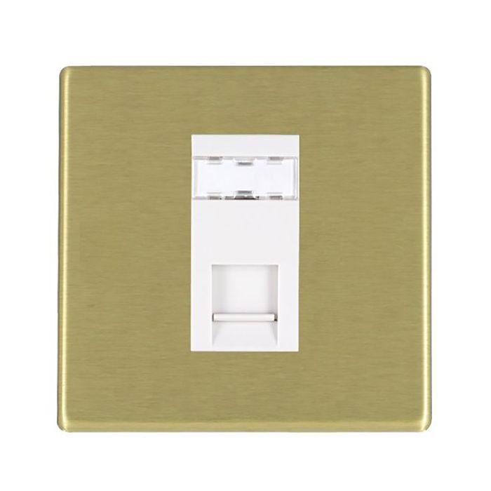 Hamilton 7G22J45-C6W G2 Satin Brass 1 module RJ45 CAT6E unshielded data socket