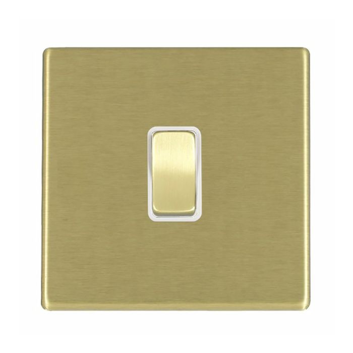 Hamilton 7G22RRTSB-W G2 Satin Brass 10A single retractive switch (push to make & push to break)