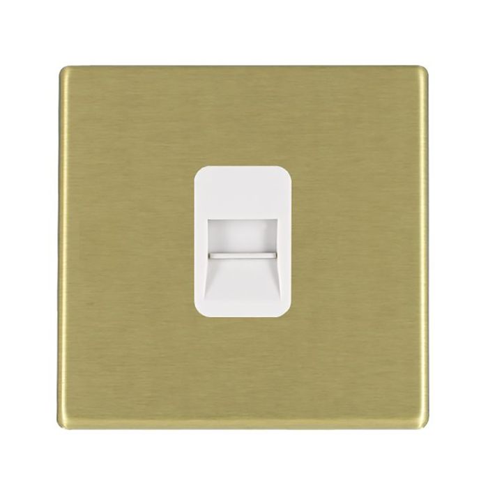 Hamilton 7G22TCMW G2 Satin Brass telephone master socket