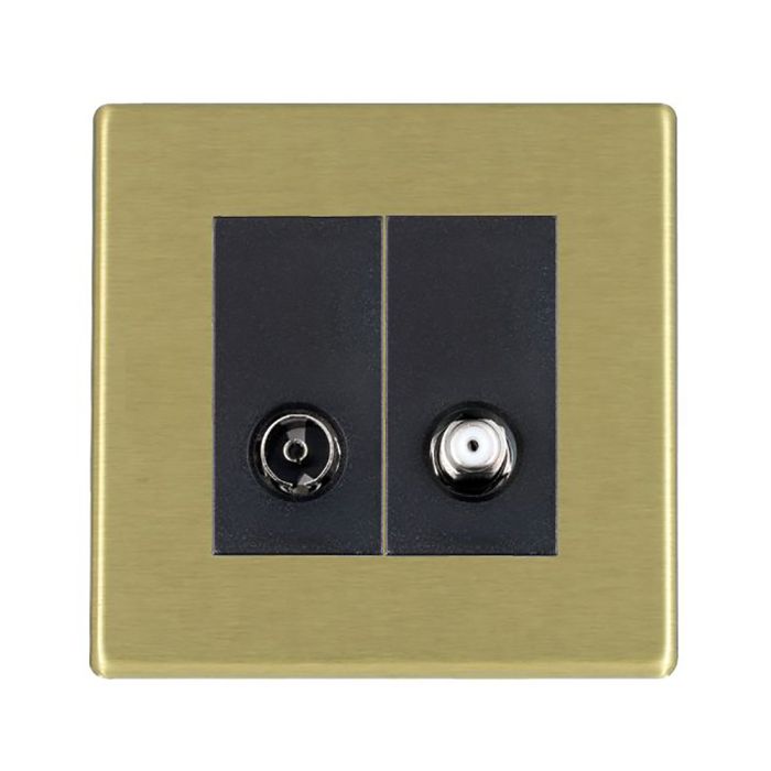 Hamilton 7G22TVSATB G2 Satin Brass non-isolated TV and satellite socket