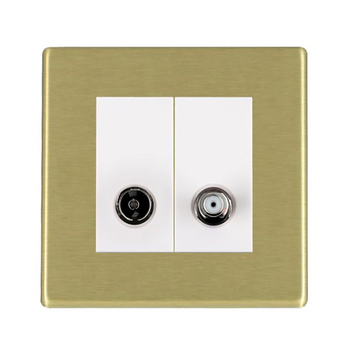 Hamilton 7G22TVSATW G2 Satin Brass non-isolated TV and satellite socket