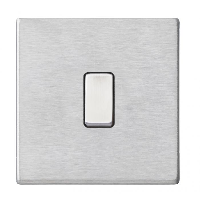 Hamilton 7G24RRTSS-B G2 Satin Steel 10A single retractive switch (push to make & push to break)