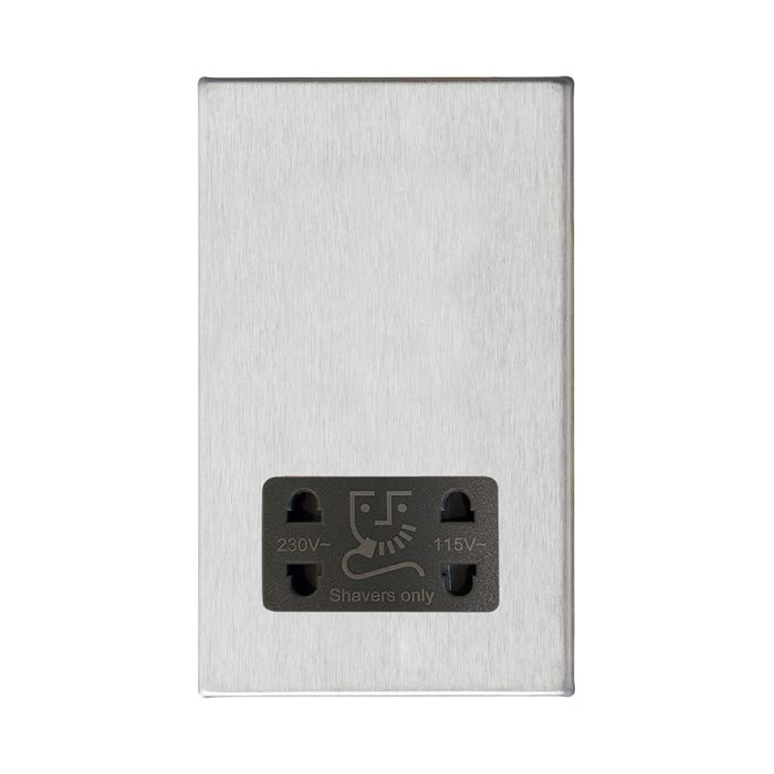 Hamilton 7G24SHSQG G2 Satin Steel dual voltage shaver socket