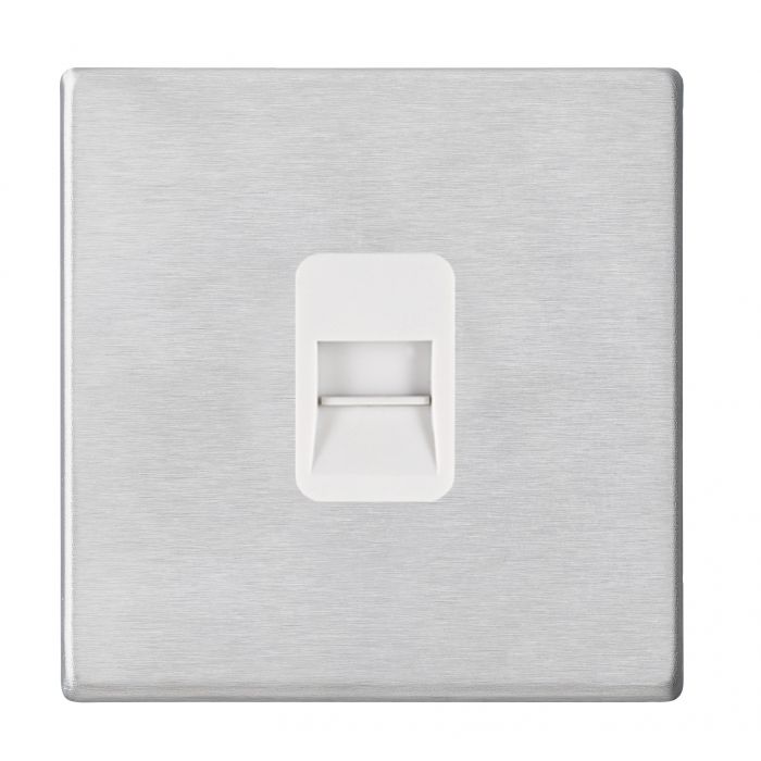 Hamilton 7G24TCMW G2 Satin Steel telephone master socket