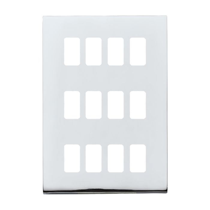 Hamilton 7G2712GFP G2 Polished Chrome 12 Gang grid-fix face plate (face plate only)